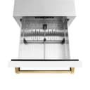 Autograph Edition 24 in. Touchstone 168 Can Outdoor-Rated Dual Refrigerator Drawer with White Matte Doors and Polished Gold Handles view 8