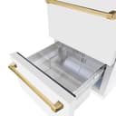 Autograph Edition 24 in. Touchstone 168 Can Outdoor-Rated Dual Refrigerator Drawer with White Matte Doors and Polished Gold Handles view 9