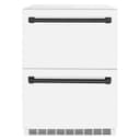 Autograph Edition 24 in. Touchstone 168 Can Outdoor-Rated Dual Refrigerator Drawer with White Matte Doors and Matte Black Handles view 1