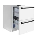 Autograph Edition 24 in. Touchstone 168 Can Outdoor-Rated Dual Refrigerator Drawer with White Matte Doors and Matte Black Handles view 4