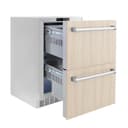 ZLINE 24 in. Touchstone 168 Can Outdoor-Rated Dual Refrigerator Drawer with Panel-Ready Doors (RDSPO-24) view 17