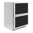 ZLINE Autograph Edition 24 in. Touchstone 168 Can Outdoor-Rated Dual Refrigerator Drawer with Panel-Ready Doors and Polished Gold Handles (RDSPOZ-24-G) view 3