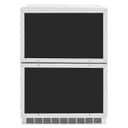 ZLINE Autograph Edition 24 in. Touchstone 168 Can Outdoor-Rated Dual Refrigerator Drawer with Panel-Ready Doors and Matte Black Handles (RDSPOZ-24-MB) view 4