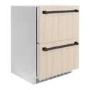 ZLINE Autograph Edition 24 in. Touchstone 168 Can Outdoor-Rated Dual Refrigerator Drawer with Panel-Ready Doors and Matte Black Handles (RDSPOZ-24-MB) view 6