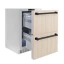 ZLINE Autograph Edition 24 in. Touchstone 168 Can Outdoor-Rated Dual Refrigerator Drawer with Panel-Ready Doors and Matte Black Handles (RDSPOZ-24-MB) view 7