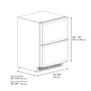 ZLINE Autograph Edition 24 in. Touchstone 168 Can Outdoor-Rated Dual Refrigerator Drawer with Panel-Ready Doors and Matte Black Handles (RDSPOZ-24-MB) view 16