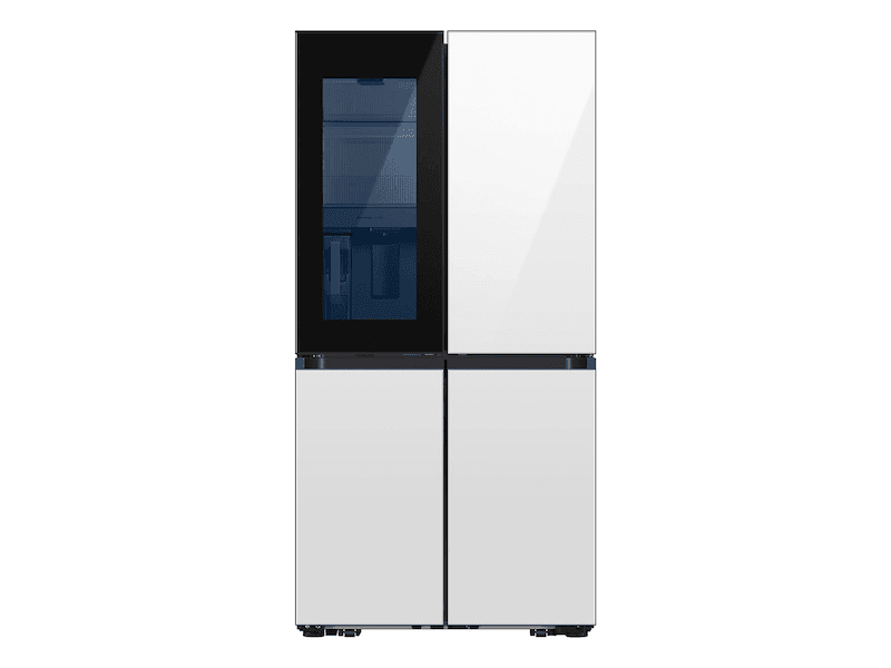 Bespoke 23 cu. ft. Counter Depth 4-Door Flex™ Refrigerator with Beverage Zone™ & Auto Open Door in White Glass