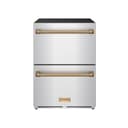 24 Inch Undercounter Built-in Or Freestanding Drawer Refrigerator Stainless Steel/bronze Gordon Ramsay Series view 1