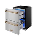 24 Inch Undercounter Built-in Or Freestanding Drawer Refrigerator Stainless Steel/bronze Gordon Ramsay Series view 5