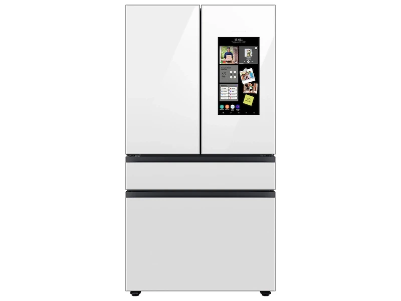 Bespoke 4-Door French Door Refrigerator (29 cu. ft.) with Family Hub™ in White Glass