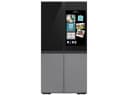 Bespoke 4 Door Flex Refrigerator 29 Cu Ft With Family Hub In Charcoal Glass Top And Stainless Steel Bottom view 6