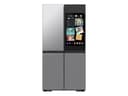 Bespoke 4 Door Flex Refrigerator 29 Cu Ft With Family Hub In Charcoal Glass Top And Stainless Steel Bottom view 1