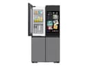 Bespoke 4 Door Flex Refrigerator 29 Cu Ft With Family Hub In Charcoal Glass Top And Stainless Steel Bottom view 4