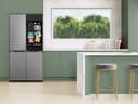 Bespoke 4 Door Flex Refrigerator 29 Cu Ft With Family Hub In Charcoal Glass Top And Stainless Steel Bottom view 11