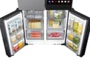 Bespoke 4 Door Flex Refrigerator 29 Cu Ft With Family Hub In Charcoal Glass Top And Stainless Steel Bottom view 12