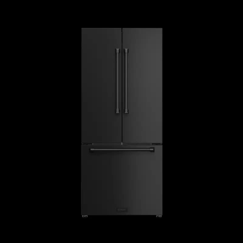 30 Inch 17.5 Cu Ft French Door Counter Depth Refrigerator With Ice Maker In Black Gordon Ramsay Series