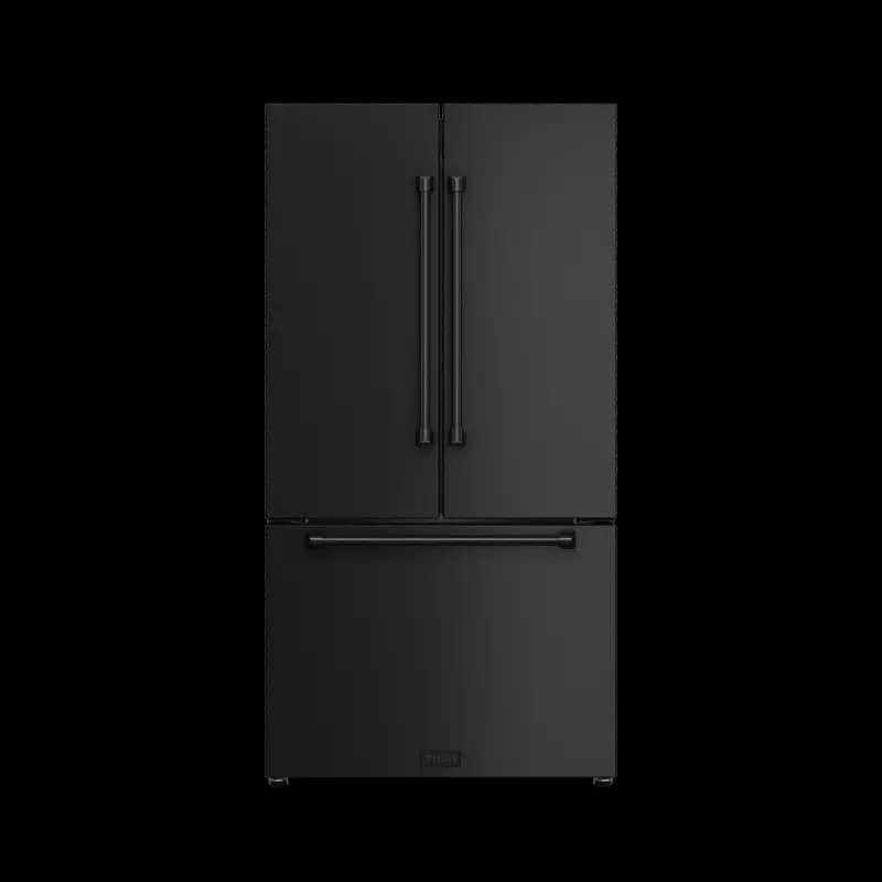 36 Inch 20.3 Cu Ft French Door Counter Depth Refrigerator With Ice Maker In Black Gordon Ramsay Series