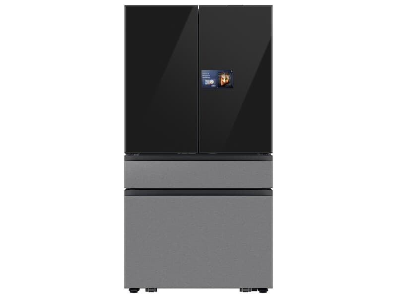 Bespoke 29 cu. ft. 4-Door French Door Refrigerator with AI Home & AI Vision Inside in Charcoal Glass and Stainless Steel