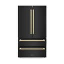 36"Autograph Edition 22.5 cu. ft 4-Door French Door Refrigerator with Ice Maker in Black Stainless Steel with Champagne Bronze Square Handles view 1