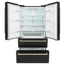 36" Autograph Edition 22.5 cu. ft Freestanding French Door Refrigerator with Ice Maker with Accents (RFMZ-36-BS) - Gold view 7