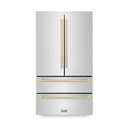 36"Autograph Edition 22.5 cu. ft 4-Door French Door Refrigerator with Ice Maker in Stainless Steel with Champagne Bronze Square Handles view 1