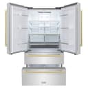 36"Autograph Edition 22.5 cu. ft 4-Door French Door Refrigerator with Ice Maker in Stainless Steel with Champagne Bronze Square Handles view 2