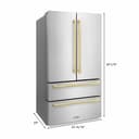 36"Autograph Edition 22.5 cu. ft 4-Door French Door Refrigerator with Ice Maker in Stainless Steel with Champagne Bronze Square Handles view 11