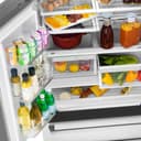 36in. Autograph Edition 22.5 cu. ft 4-Door French Door Refrigerator with Ice Maker in Stainless Steel with Polished Gold Square Handles view 4
