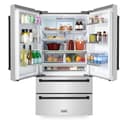 36" Autograph Edition 22.5 cu. ft Freestanding French Door Refrigerator with Ice Maker in Fingerprint Resistant Stainless Steel (RFMZ-36) - Matte view 3