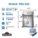 Rogue® PRO 525 SIB with Infrared Side Burner view 2