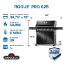 Rogue® PRO 625 SIB with Infrared Side Burner view 2