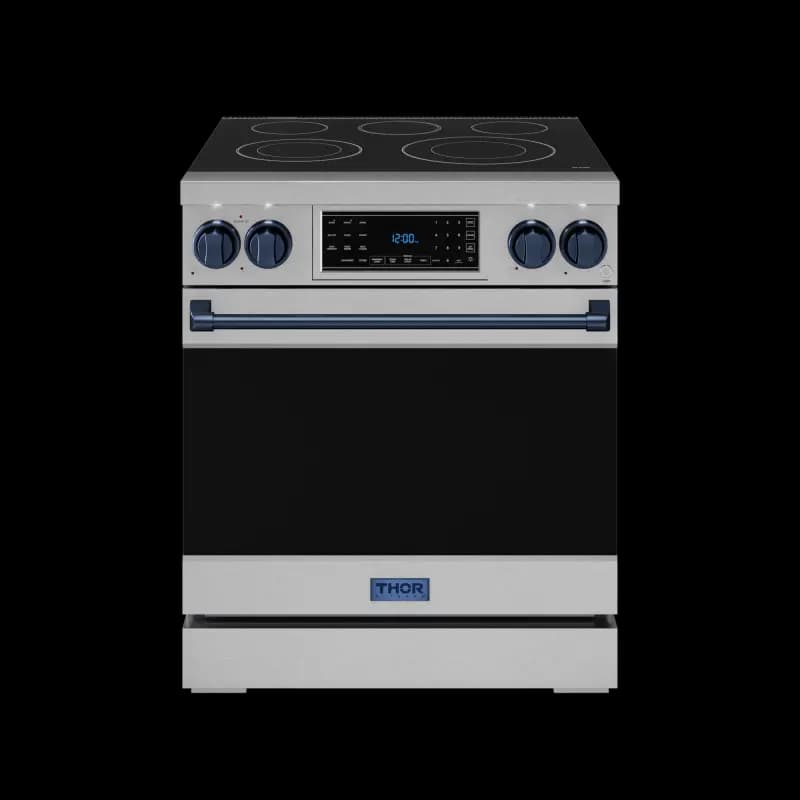 30 Inch Professional Electric Range With Tilt Panel Touch Control In Stainless Steel/navy Blue Gordon Ramsay Series
