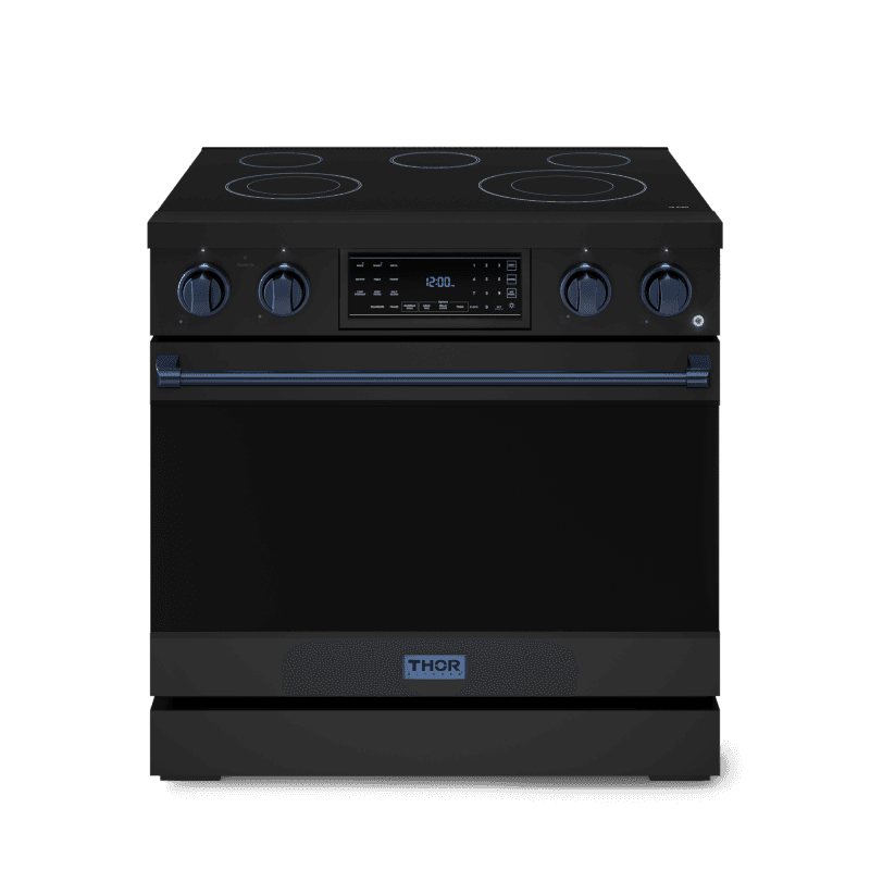 36 Inch Professional Electric Range With Tilt Panel Touch Control In Black/navy Blue Gordon Ramsay Series