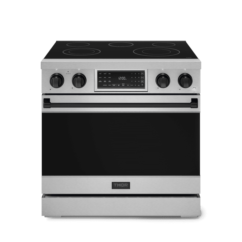 36 Inch Professional Electric Range With Tilt Panel Touch Control In Stainless Steel/black Gordon Ramsay Series