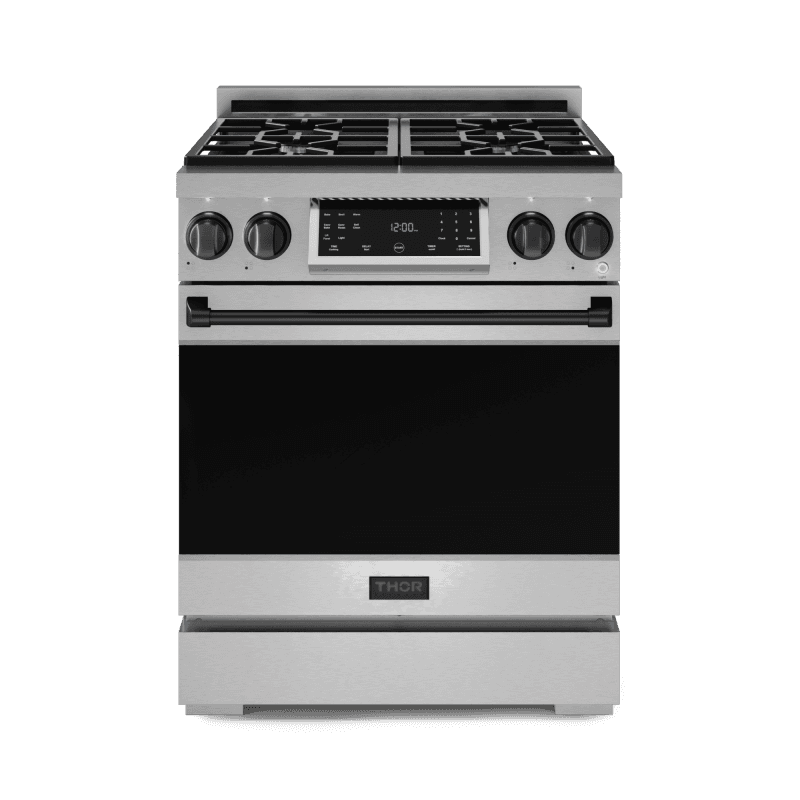 30 Inch Professional Gas Range With Tilt Panel Touch Control In Stainless Steel/black Gordon Ramsay Serie