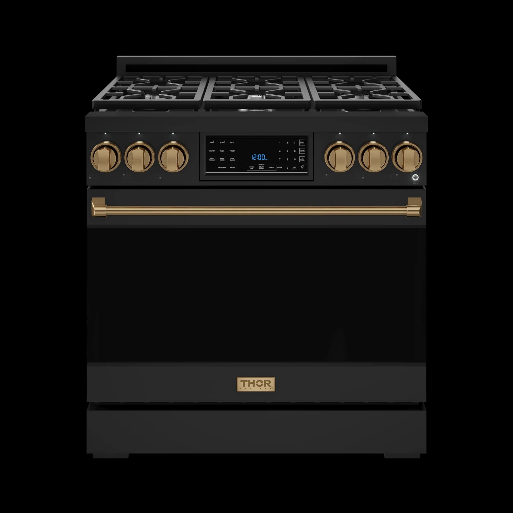 36 Inch Professional Gas Range With Tilt Panel Touch Control In Black/bronze Gordon Ramsay Series