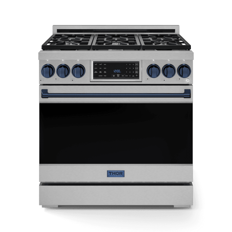 36 Inch Professional Gas Range With Tilt Panel Touch Control In Stainless Steel/blue Gordon Ramsay Series