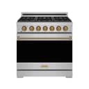 36 Inch Professional Gas Range With Precision Knob In Stainless Steel And Bronze Gordon Ramsay Series view 1