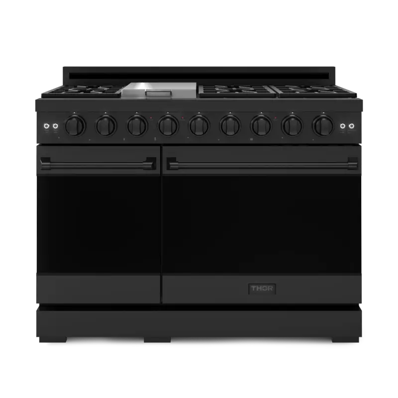 48 Inch Professional Gas Range With Pro-style Knobs In Black Gordon Ramsay Series