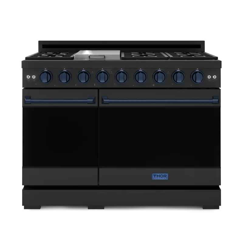 48 Inch Professional Gas Range With Pro-style Knobs In Black/blue Gordon Ramsay Series