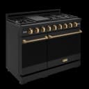 48 Inch Professional Gas Range With Pro-style Knobs In Black/bronze Gordon Ramsay Series view 3