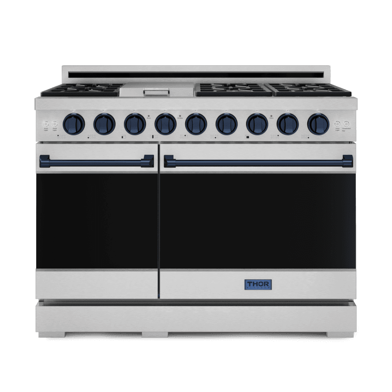 48 Inch Professional Gas Range With Pro-style Knobs In Stainless Steel/blue Gordon Ramsay Series