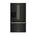 AutographEdition 36 in. 28.9 cu. ft. Standard-Depth French Door External Water Dispenser Refrigerator with Dual Ice Maker in Black Stainless Steel and Champagne Bronze Handles view 1