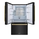 AutographEdition 36 in. 28.9 cu. ft. Standard-Depth French Door External Water Dispenser Refrigerator with Dual Ice Maker in Black Stainless Steel and Champagne Bronze Square Handles view 15