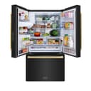 AutographEdition 36 in. 28.9 cu. ft. Standard-Depth French Door External Water Dispenser Refrigerator with Dual Ice Maker in Black Stainless Steel and Champagne Bronze Square Handles view 5