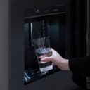 AutographEdition 36 in. 28.9 cu. ft. Standard-Depth French Door External Water Dispenser Refrigerator with Dual Ice Maker in Black Stainless Steel and Champagne Bronze Square Handles view 3