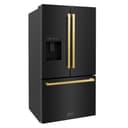 AutographEdition 36 in. 28.9 cu. ft. Standard-Depth French Door External Water Dispenser Refrigerator with Dual Ice Maker in Black Stainless Steel and Polished Gold Square Handles view 12