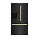 AutographEdition 36 in. 28.9 cu. ft. Standard-Depth French Door External Water Dispenser Refrigerator with Dual Ice Maker in Black Stainless Steel and Polished Gold Handles view 1