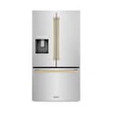 AutographEdition 36 in. 28.9 cu. ft. Standard-Depth French Door External Water Dispenser Refrigerator with Dual Ice Maker in Fingerprint Resistant Stainless Steel and Champagne Bronze Handles view 4