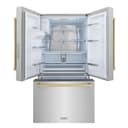 AutographEdition 36 in. 28.9 cu. ft. Standard-Depth French Door External Water Dispenser Refrigerator with Dual Ice Maker in Fingerprint Resistant Stainless Steel and Champagne Bronze Handles view 6